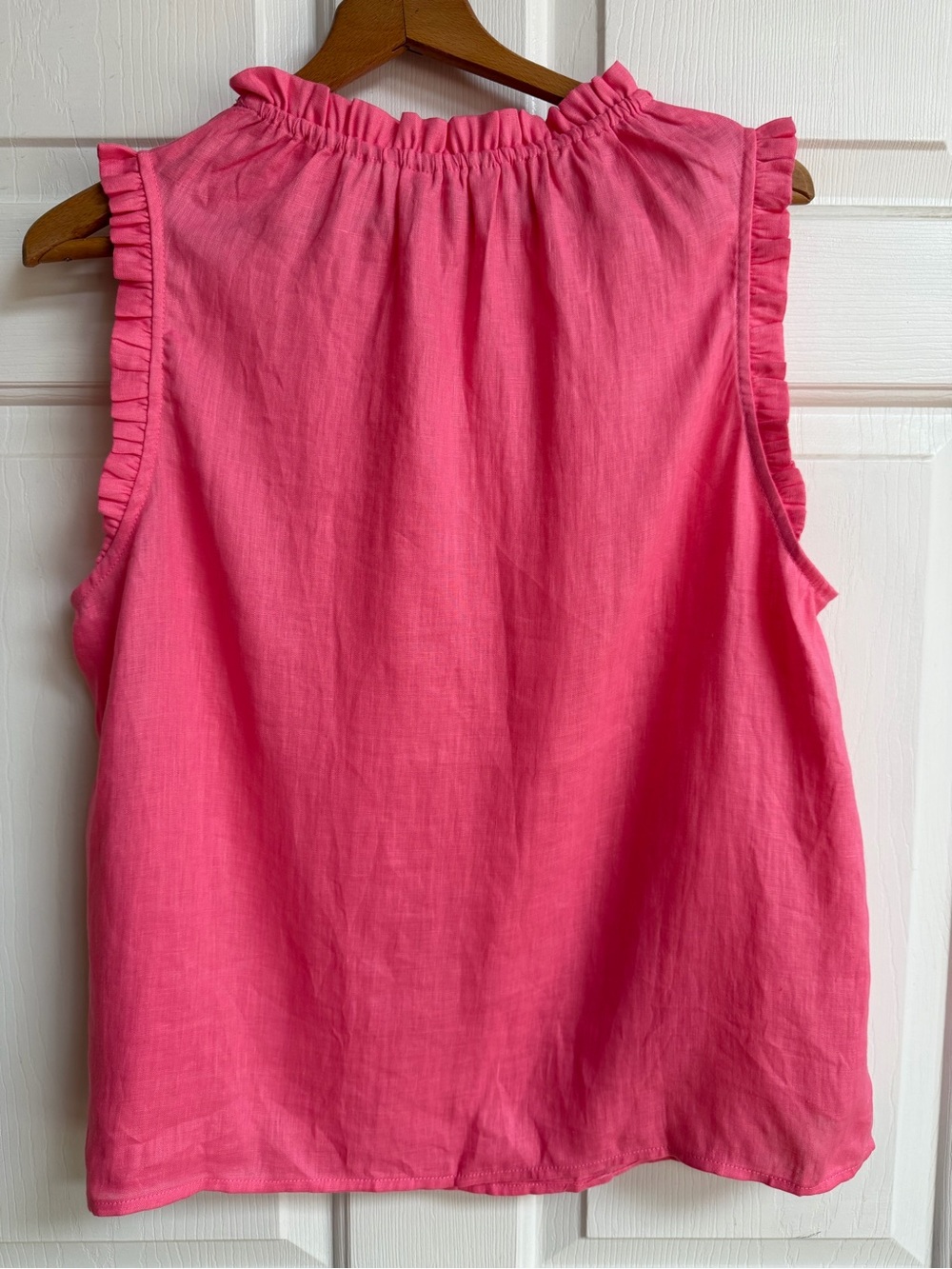 Boden Bright Pink 100% Linen Ruffle Sleeve Camisole - Picture 6 of 7